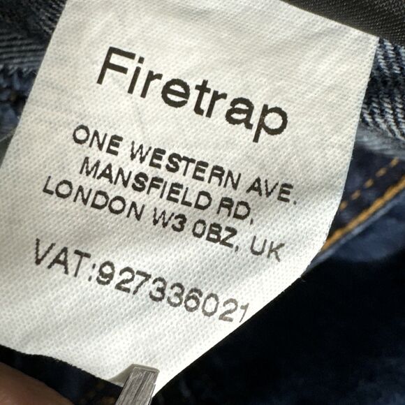 Firetrap Jeans Mens 34x34 Blue Straight Blackseal Button Fly American Denim - Picture 12 of 15